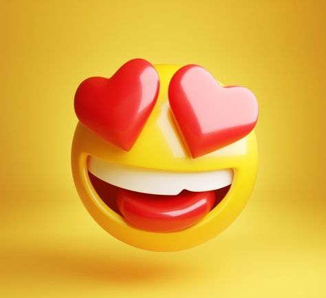 Falling in love emoji 3d | Premium Photo #Freepik #photo #heart #love #cartoon #comic In Love Emoji, 3d Emojis, Flirting Day, 3d Emoji, Love Emoji, 3d Photoshop, Love Cartoon, 3d Love, Emoji Design