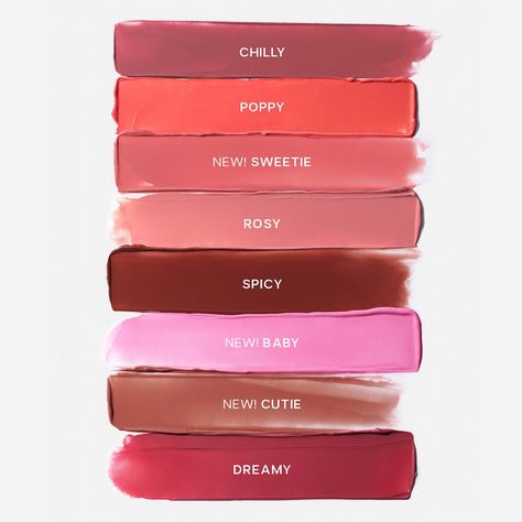 Saie Blush Sweetie, Saie Blush Spicy, Saie Dew Blush Chilly, Saie Blush Shades, Saie Dew Blush, Blush Swatches, Lipstick Ideas, Sephora Blush, Blush Liquid