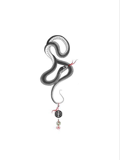 Chinese New Year Snake Tattoo, Chinese Year Of The Snake Tattoo, Chinese Snake Zodiac Tattoo, Snaketattoo Tattoo Designs, Year Of The Snake Tattoo Chinese Zodiac, Snake Tattoo Japanese Style, Snake Zodiac Tattoo, Asian Snake Tattoo, Year Of The Snake Tattoo