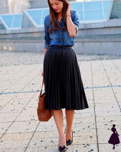 Falda Midi: 20 looks para que saques inspiración y verte increíble Skirt Denim Outfit, Skirt Winter Outfit, Black Pleated Skirt Outfit, Skirt Pattern Easy, Midi Outfits, Skirt Winter, Outfit Denim, Winter Skirt Outfit, Denim Ideas