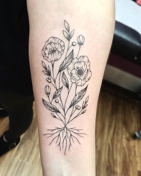 #wildflower #wildflowertattoo #tattoo #flowertattoo #floraltattoo #flower #roots #minimaltattoo #simpletattoo #tattoos #girlswithtattoos Flower Roots, Chicory Flower, Dark Reality, Roots Tattoo, Tattoo Time, Bouquet Tattoo, Bug Tattoo, Wildflower Tattoo, Floral Tattoos