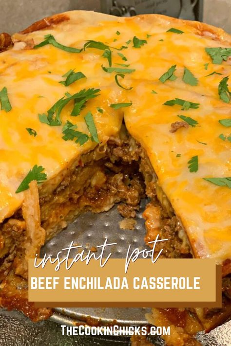 Beef Enchilada Casserole, The Cookin Chicks, Beef Enchilada, Delicious Chicken Dinners, Chicke Recipes, Beef Sauce, Enchilada Casserole Recipes, Potted Beef, Easy Chicken Dinner Recipes