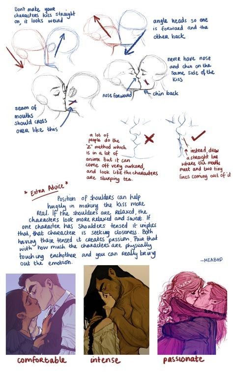 Kissing Poses, Art Advice, Anatomy Drawing, Poses References, Anatomy Reference, Art Poses, Drawing Tutorials, 영감을 주는 캐릭터, Art Tutorials Drawing