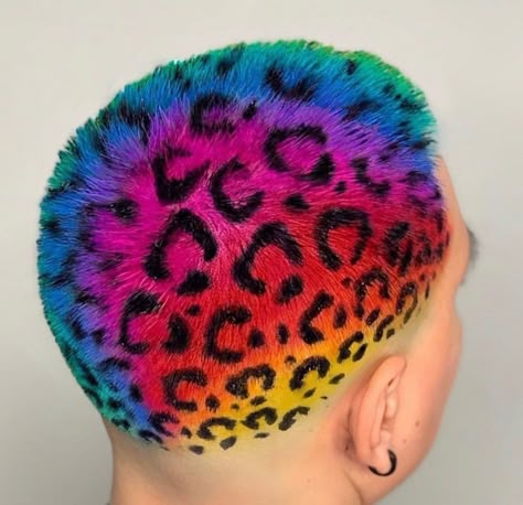 Dyed Beard, Buzzcut Designs, Pixie 2024, Beard Makeup, Undercut Ideas, Shaved Head Designs, Cheetah Print Hair, Fox Hair Color, Hair Colour Design