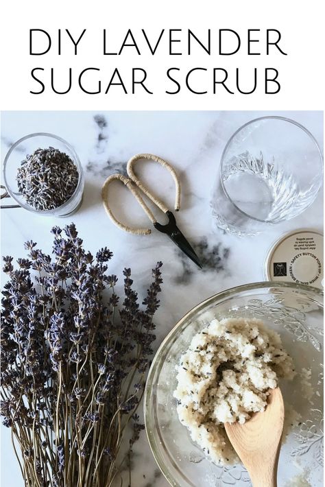 Lavender Hand Scrub, Recipe Free Printable, Homemade Salt Scrub, Lavender Scrub, Scrub Homemade, Organic Sugar Scrub, Diy Face Moisturizer, Lavender Sugar, Lemon Sugar Scrub