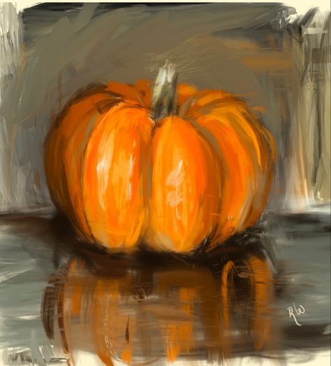 Pumpkin Oil Painting, Pumpkin Oil Pastel, Pumpkin Paintings, Pumpkin Oil, Tools Drawing, Painting Sketch, Gouache Art, Art Tools Drawing, Sketches Tutorial