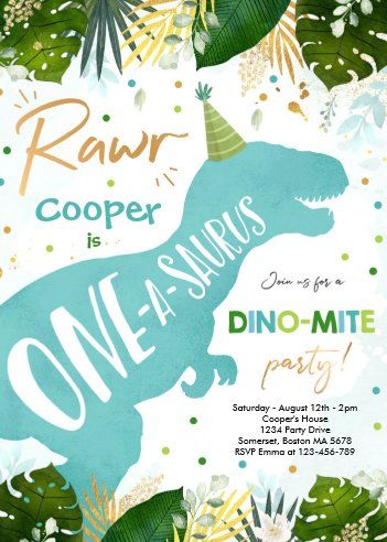 Dino Birthday Invitations, Pink Gold Birthday, Dinosaur Invitations, Dinosaur Themed Birthday Party, Dinosaur Birthday Invitations, Dinosaur First Birthday, 2nd Birthday Invitations, Dino Birthday, Boy Birthday Invitations