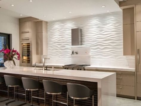 Wave Pattern Tile Design Ideas | Sebring Design Build Wave Tile, Tile Design Ideas, Patterned Tile Backsplash, Tile Design Pattern, Pattern Tile, Interiors Magazine, Bathroom Tile Designs, House Design Photos, Tiles Texture