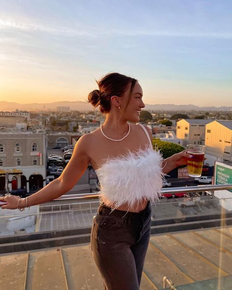 Feather Crop Top, Golden Girl, Fashion Killa, Camisole Top, Crop Top, Crop Tops, Tank Tops, Women's Top, How To Wear