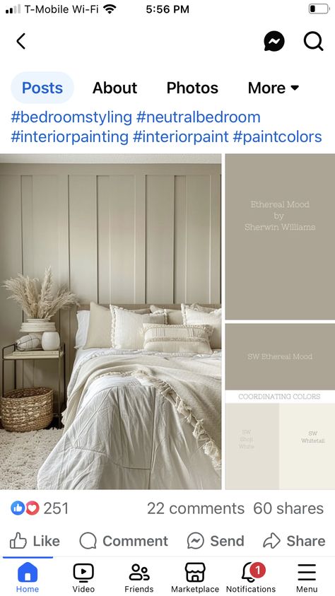 Bedroom Paint Ideas Master Color, Beige Accent Wall, Bedroom Paint Ideas, Textured Feature Wall, Bedroom Beige, Accessible Beige, Accent Wall Bedroom, Neutral Bedroom, Bedroom Paint