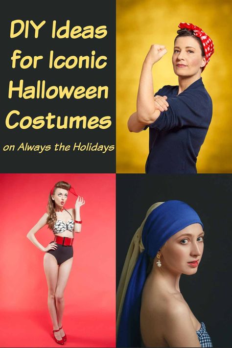 Want to dress up in an iconic Halloween costume this year? Head to Always the Holidays for our list of classic Halloween costumes! #ClassicCostumes #HalloweenCostumesDIY Home Depot Costume, Star Trek Halloween Costumes, Selena Costume Ideas, Art Inspired Costumes, Diy Historical Costume, Halloween Ideas Costumes Meme, Joke Costume Female, Famous Witches Costumes, American Gothic Costume