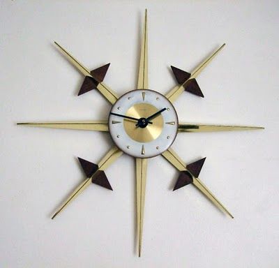 Mid century Danish wall clock Mcm Starburst, Retro Clocks, Mid Century Modern Clocks, Atomic Wall Clock, Atomic Decor, My Christmas List, Sunburst Clock, Mid Century Clock, Mod Decor