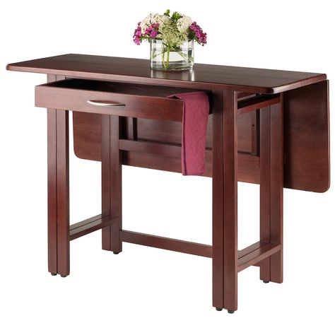 Winsome Drop-Leaf Dining Table | Kohls Ladder Back Chairs, Drop Leaf Dining Table, Drop Leaf Table, Leaf Table, Elegant Dining, Extendable Dining Table, Wood Dining Table, Walnut Finish, Entertaining Guests