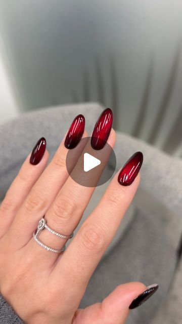 NAIL EXPERT | EDUCATOR | Natalie Zheltovski | AUSTIN TX on Instagram: "It’s that season 🧙

To create these nails you will need:

BLACK: Izemi 190 @nailarthouse.store 
SATIN CAT EYE: Kokoist white satin 23 @nailarthouse.store 
RED: Amazon Storefront (link in bio)

These are the most impressive nails for Halloween ❤️

To book these select: jelly cat eye add on 🔥

#russianmanicure #jellycateye #cateye #haloweennails #haloween #rednails" Red And Black Cat Eye Nails, Cateyes Nails Design, Red Cat Eye Nails, Cateyes Nails, Nails For Halloween, Basic Nail, Jelly Cat, Basic Nails, Cat Eye Nails