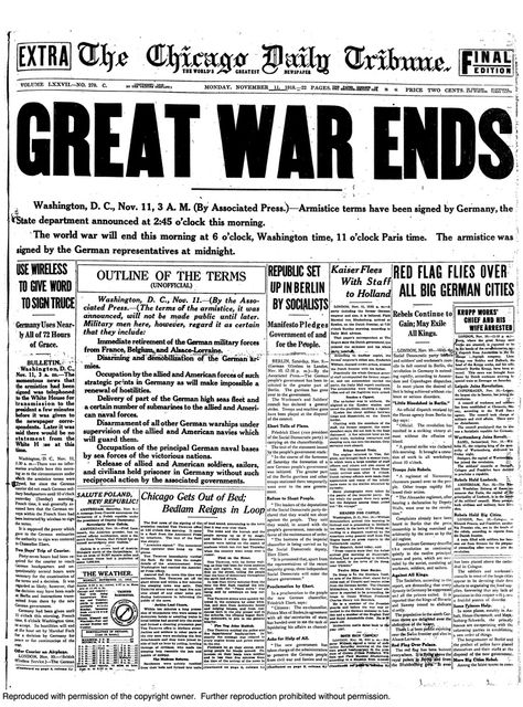 November 11, 1918 - Hostilities in World War I begin to end with the Austria-Hungary alliance for armistice with the allies on November 3. Armistice Day with Germany occurs when the Allies and the German nation sign an agreement in Compiegne, France. Woodrow Wilson would become the first U.S. President to travel to Europe while in office when he sails to attend the Paris Peace Conference on December 4. People Facts, Newspaper Front Pages, Newspaper Headlines, Historia Universal, Historical Newspaper, Headline News, Newspaper Article, Newspaper Archives, Old Newspaper