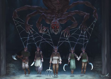 ArtStation - Spider Boss Spiders Fantasy Art, Spider Monster Art, Boss Concept Art, Scary Monster Art, Spider Monster, Painting School, D D Monsters, Modern Magic, Spider Art