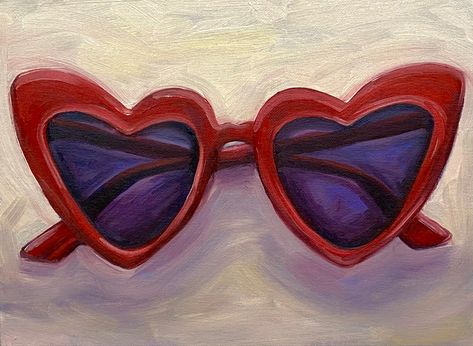 coquette 
lolita 
heart shaped sunglasses 
heart 
red 
oil painting 
pop art
painting 
artwork 
art 
artist Sunglasses Painting Acrylic, Sunglasses Painting, Glasses Painting, Glasses Tattoo, Heart Glasses, Wood Sunglasses, Makeup Clothes, Heart Shaped Sunglasses, Heart Sunglasses