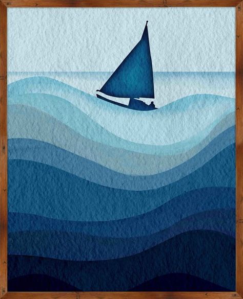 Unique Acrylic Painting Ideas, Laser Sailboat, Monochromatic Painting, Seni Pastel, Monochromatic Art, Landscape Quilts, Soyut Sanat Tabloları, Beach Huts, Seni Cat Air