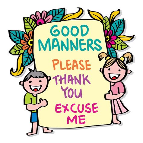 Good manner educational posters for clas... | Premium Vector #Freepik #vector #happy-cartoon #kids #boy-girl #boy Good Manners For Kids, Posters For Classroom, Manners For Kids, Happy Cartoon, Good Manners, Please And Thank You, Education Poster, Cartoon Kids, Manners