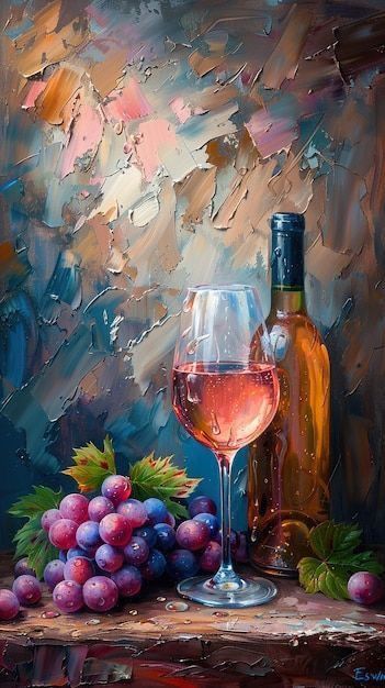 Wine Abstract Art, Modern Painting Ideas, Wine Paintings, Wine Picture, Tuscan Art, Landscape Painting Tutorial, Handmade Paintings, Wine Painting, Beautiful Abstract Art