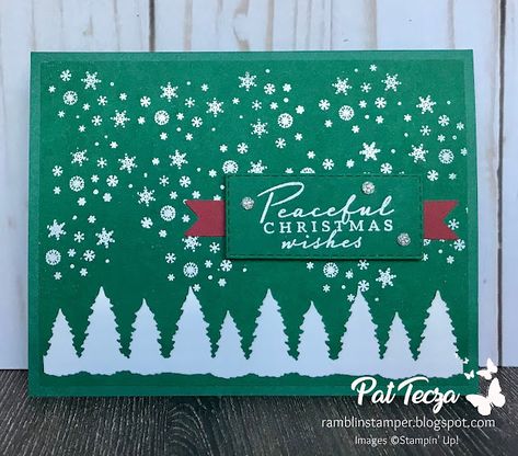 Peaceful Christmas Paper Pumpkin - Alternative Ideas Part II Wintry 3d Embossing Folder, Christmas Tree Dies, Velvet Sheets, Row Of Trees, Pumpkin Christmas, Peaceful Christmas, Paper Pumpkins, Paper Pumpkin Stampin Up, Stampin Up Paper Pumpkin