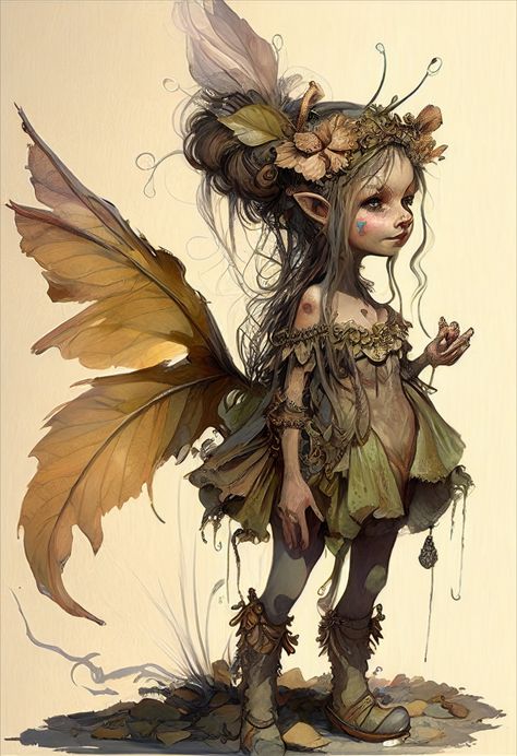 Fantasy Fairy Art, Faery Art, Bd Art, Fairy Drawings, Pixies Fairies, Elves And Fairies, Fairy Artwork, Cute Fantasy Creatures, Fairies Elves