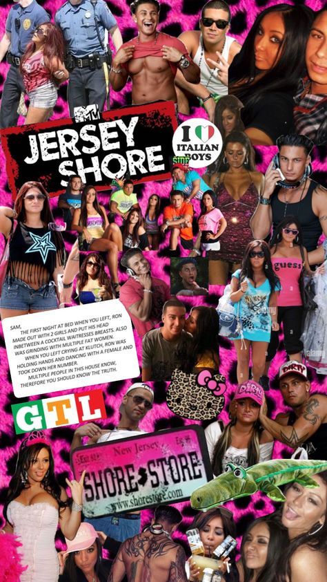 Snooki Jwoww, 2000s Background, Shore Store, Snooki And Jwoww, Clueless Aesthetic, Pauly D, Mcbling Fashion, Cocktail Waitress, Y2k Background