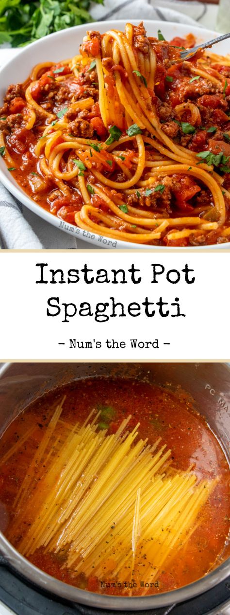 Diethood Recipes, Fast Family Dinners, Rv Recipes, Instant Pot Spaghetti Recipe, Instapot Recipes Chicken, Spaghetti With Meat Sauce, Spaghetti With Meat, Amazing Pasta, Spaghetti With Ground Beef