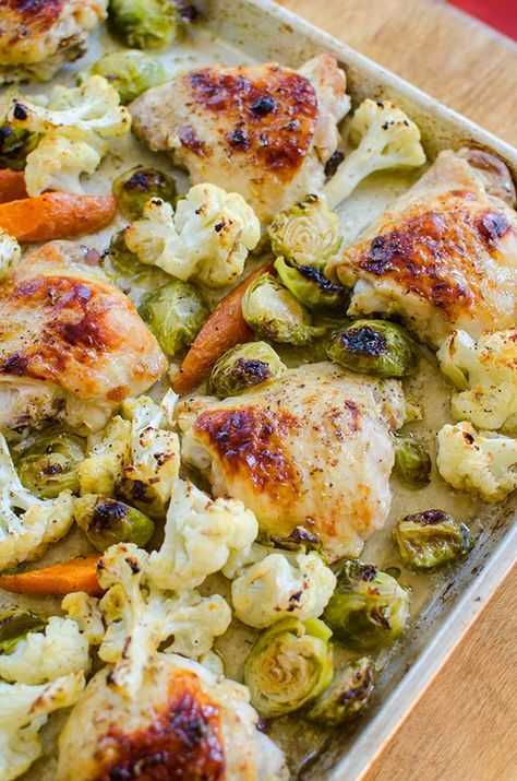 Chicken With Cauliflower, Dinners Recipes, Chicken Cauliflower, Sheet Pan Suppers, Sheet Pan Dinners Recipes, One Pan Chicken, Pan Dinners, Pan Chicken, Pan Recipes