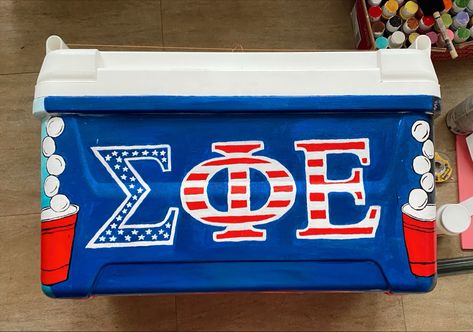 Phi Sigma Kappa Cooler, Sae Cooler Ideas, Phi Tau Formal Cooler, Sigma Phi Epsilon Cooler, Frat Coolers Beach Weekend, Beach Weekend Cooler Fraternity, Fraternity Coolers Ideas, Frat Coolers Ideas Fraternity, Frat Cooler Name On Top