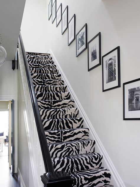 Animal Print Decor, Black And White Decor, White Zebra, Stair Runner, White Decor, White Interior, My New Room, My Dream Home, Zebra Print