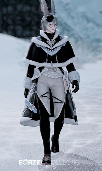 Winter Outfits Fantasy Male, Male Winter Outfits Snow, Winter Fantasy Outfit Male, Winter Fantasy Clothing Male, Ffxiv Glamour Male, Fantasy Winter Clothes, Ffxiv Mods, Male Viera, Snow Outfit Men