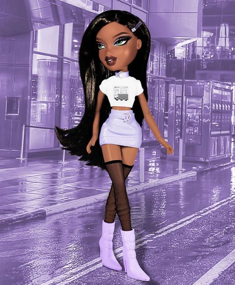 Xureilaa the Hawtyy🔥🔥 #bratz #edgy #yass #makeupglam #fashion #goddess #beauty #beautiful #snatched #queen #slayy #pashion4fashion #damn… Bratz Doll Halloween Costume, Bratz Doll Makeup, Bratz Halloween Costume, Black Bratz Doll, Bratz Doll Outfits, Brat Doll, Doll Halloween Costume, Bratz Girls, Bratz Inspired Outfits