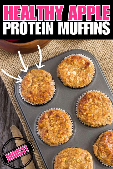 Get ready to fall in love with breakfast again with these Apple Protein Muffins! Packed with juicy apple chunks and a protein punch, they're the perfect grab-and-go snack for busy mornings. With a hint of cinnamon spice, these muffins are like a warm hug in the AM. Say hello to your new favorite breakfast buddy! Apple Protein Muffins, Healthy Protein Muffins, Apple Oat Muffins, Apple Crumble Muffins, Veg Protein, Healthy Breakfast Muffins, Cinnamon Muffins, Oat Muffins, Vegetarian Protein