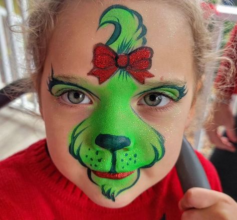 Face Paint Ideas Christmas, Penguin Face Paint Easy, Toy Story Face Paint, Holiday Face Painting, Face Painting For Christmas, Holiday Face Painting For Kids, Face Painting Ideas For Kids Christmas, Kids Christmas Face Paint, Candy Cane Face Paint