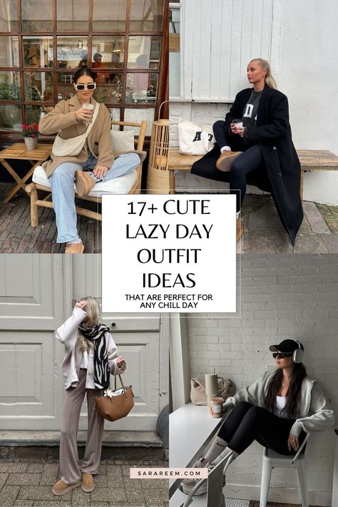 Looking for some cute, comfy, and cozy outfit inspo? These cute lazy day outfit ideas for 2024 will keep you looking effortlessly chic and casual all season long! Whether you’re staying in or heading out, these stylish looks bring the perfect mix of comfort and aesthetic vibes. Get inspired by these go-to outfits that are both fashionable and functional—ideal for the ultimate cozy day! Messy Casual Outfits, Cute Comfy Cold Weather Outfits, Cozy Matching Set Outfit, Comfy Cabin Outfits, Sick Day Work Outfit, Casual Shopping Day Outfit, Comfy But Put Together Outfits, Casual Hot Fall Outfits, Comfy Chic Outfit