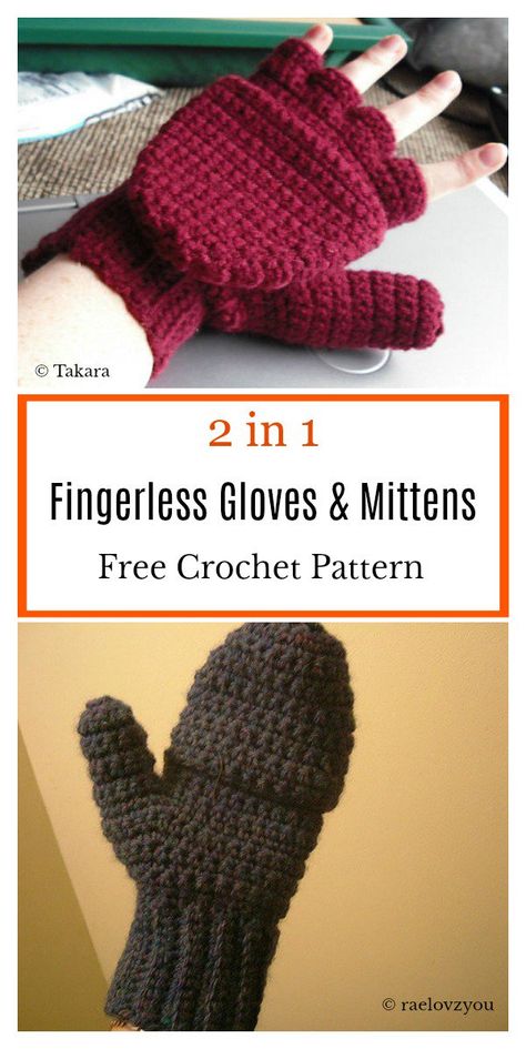 Convertible Fingerless Gloves & Mittens Free Crochet Pattern Crochet Mittens With Flap, Free Crochet Patterns For Fingerless Gloves, Kids Fingerless Gloves Crochet, Crochet Convertible Mittens Pattern, Crochet Kids Gloves Free Pattern, Crochet Mittens Free Pattern Kids, Crochet Convertible Mittens, Crochet Fingerless Mittens, Crocheted Mittens