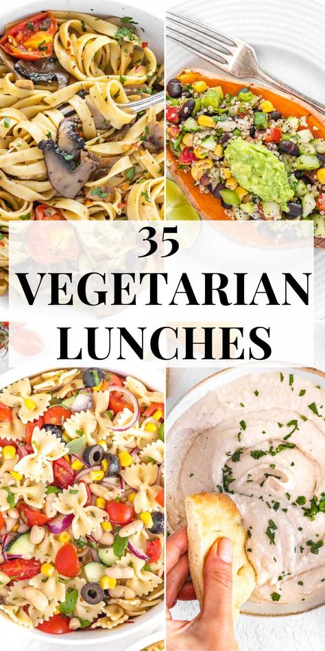 No Heat Vegetarian Lunches, Easy Veggie Lunch Ideas For Work, September Vegetarian Meals, Mushroom Lunch Recipes, Summer Lunch Ideas Vegetarian, Vegeterian Ideas Snacks, Vegitaren Recipes Easy Lunch, Easy Vegetarian Lunches For Work, Vegetarian Lunches For Work