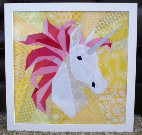 Scraptastic January: Unicorn Block Elephant Abstractions, Unicorn Quilts, Fantasy Quilt, Goals To Accomplish, Sewn Gifts, Unicorn Quilt, Gold Digital Paper, Art Quilting, Paper Quilt