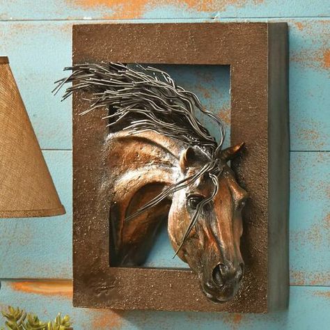 Horses Wall Decor, Black Forest Decor, Western Artwork, Western Wall Art, Sculpture Wall, Horse Diy, Horse Wall Art, Wild Beauty, Relief Sculpture