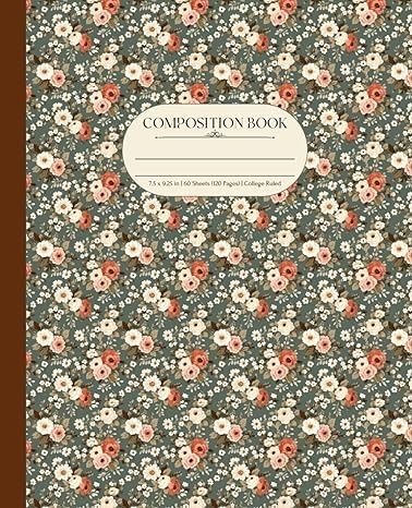 Composition Notebook: Vintage Spring Garden Cottagecore Aesthetic Retro Flowers | 7.5" x 9.25" | College Ruled 120 Pages: Publishing, AesthetCampus: Amazon.com: Books Aesthetic Notebook For School, Goodnotes Ideas, Aesthetic Composition, Garden Cottagecore, Goodnotes Cover, Darren Wang, Composition Notebook Covers, Creative Diary, Making Notes