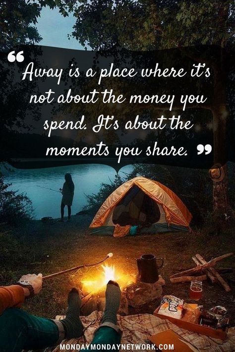 Quotes About Camping, Campfire Quotes, Rv Quotes, Hiking Quotes Adventure, Travel Tent, Camp Quotes, Camping Quotes, Insta Captions, Best Travel Quotes