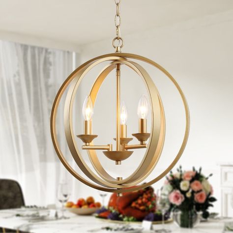 Modern Farmhouse Kitchen Island, Modern Gold Chandelier, Glam Chandelier, Orb Pendant Light, Orb Chandelier, Cage Chandelier, Farmhouse Pendant Lighting, 3 Light Chandelier, Candle Chandelier