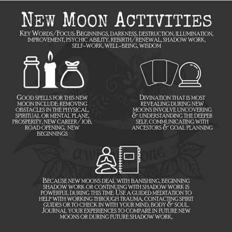 New Moon Meaning, Moon Activities, Goddess Magick, Nature Witch, Moon In Leo, Wiccan Magic, New Moon Rituals, Spiritual Journals, Bullet Journal Notes