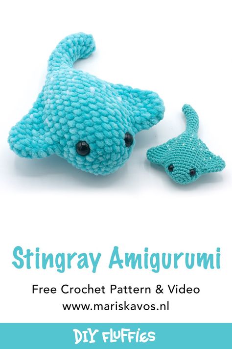 Learn how to create this stingray Amigurumi with this free stingray crochet pattern. This is an easy almost NO SEW crochet pattern, great for beginners. Free Sea Animal Crochet Patterns, Amigurumi Stingray Free Pattern, Manta Ray Crochet Pattern, Free Crochet Stingray Pattern, Parrot Crochet Pattern Free, Crochet Manta Ray Pattern Free, Free Crochet No Sew Pattern, Crochet Starfish Free Pattern, Sting Ray Crochet Pattern Free