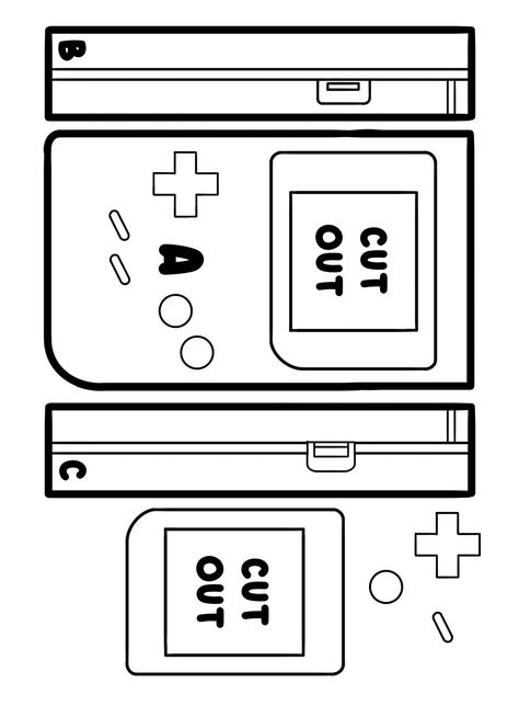 Kirby Gameboy, Home Made Games, Fun Easy Crafts For Kids, Girls Birthday Parties, Phone Craft, Wii Game, Hello Kitty Printables, Hello Kitty Tattoos, Phone Template