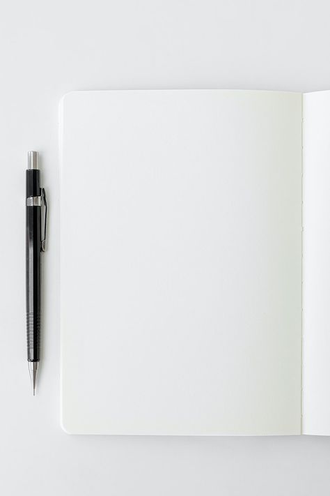 Blank plain white notebook page with a pencil | free image by rawpixel.com / KUTTHALEEYO Notebook Page Design, Blank Notebook Page, Plain Book Page Aesthetic, Write On Pictures, Image Zen, Empty Book, Writing Page, White Notebook, Writing Images