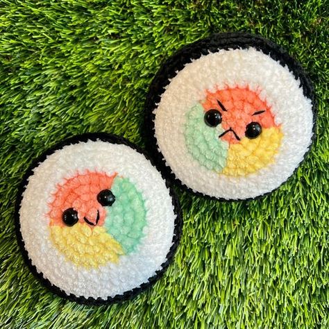 Sushi roll crochet amigurumi plush Crochet toys free patterns easy #crochettoysfreepatternseasy #crochet #crochettoy #crochetpattern #crochetpatterns 4.596 Crochet Sushi Free Pattern, Crochet Sushi Roll, Sushi Amigurumi Free Pattern, Dumpling Crochet Pattern, Sushi Crochet Pattern Free, Crochet Sushi Pattern Free, Sushi Crochet, Crochet Sushi, Toys Quotes