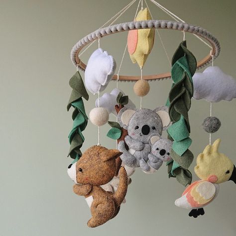 Baby Mobile Arm, Nature Inspired Nursery, Australian Nursery, Koala Nursery, Baby's First Christmas Gifts, Mobile Crib, Newborn Nursery, Crib Toys