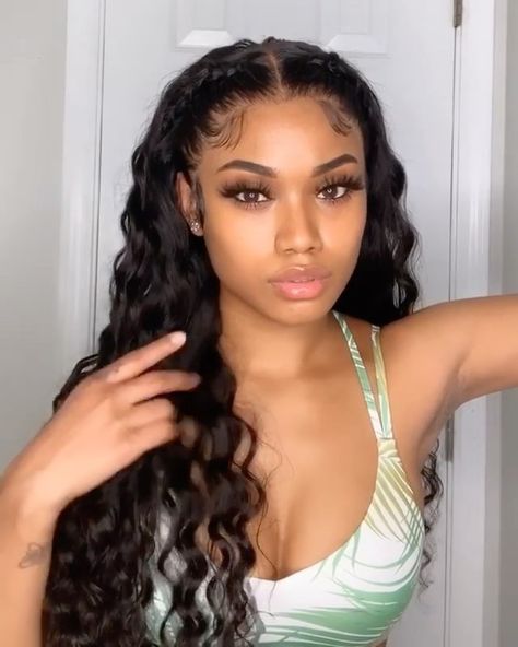 Hair Black Women, Short Ombre Hair, Wigs Glueless, Curl Hair, 100 Human Hair Wigs, Curly Lace Front Wigs, Baddie Hairstyles, Hair Black, Deep Wave